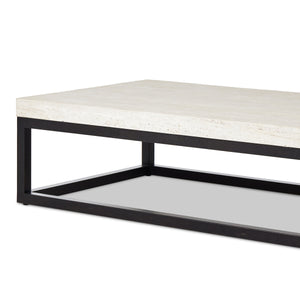 The 67' Rectangular Coffee Table in Travertine