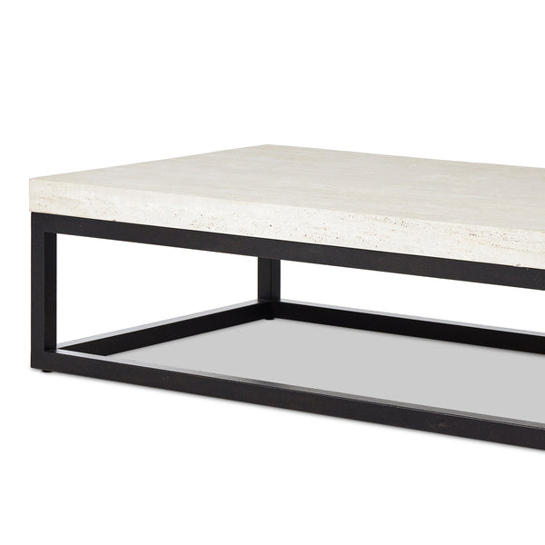 The 67' Rectangular Coffee Table in Travertine