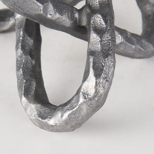 Wilhelm I (Small) 7L x 7W Silver Metal Link Decor Object