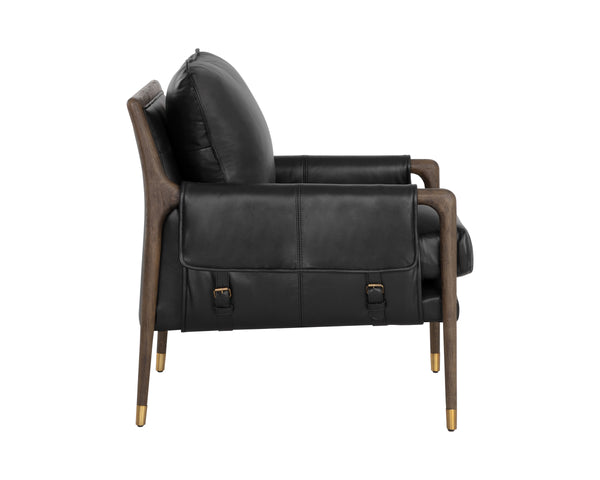 MAUTI ARMCHAIR - DISTRESSED BROWN - CORTINA BLACK LEATHER