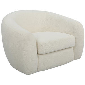 Capra  Art Deco White Swivel Chair