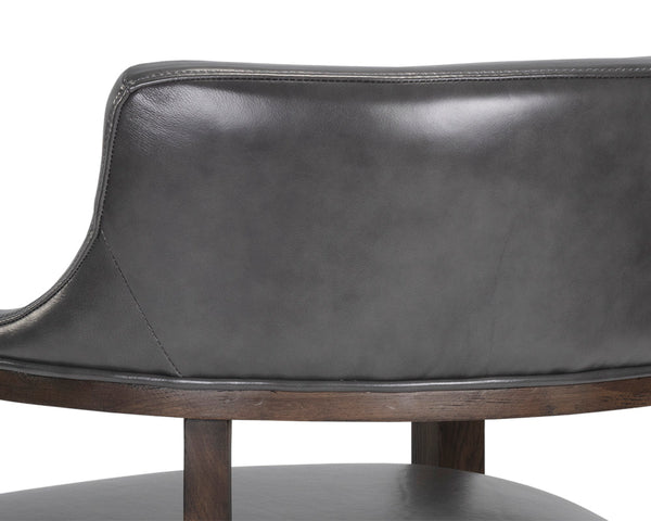 BRYLEA DINING ARMCHAIR - BROWN - BRENTWOOD CHARCOAL LEATHER