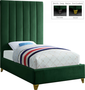 Glenda Twin Bed In Green Velvet