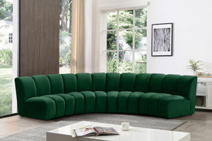 Lynda 4pc. Modular Sectional In Green Velvet