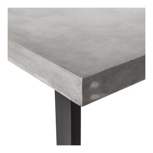 Jedrik Large Outdoor Dining Table with Black Steel Legs
