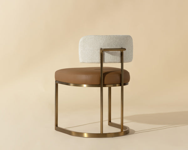 LARISSA DINING CHAIR - NAPA COGNAC / RHEA LIGHT BARLEY