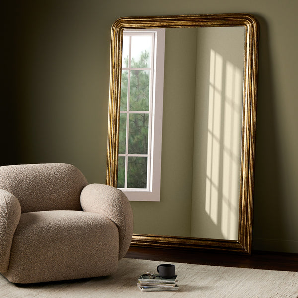 Vintage Louis Floor Mirror In Antiqued