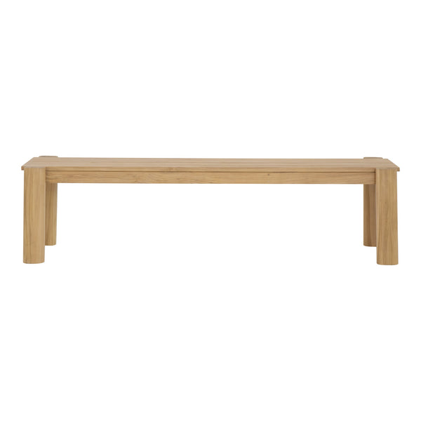 Tempo Outdoor Dining Bench in Natural Wood