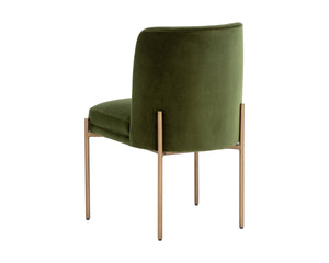 RICHIE DINING CHAIR - ANTIQUE BRASS - FOREST GREEN