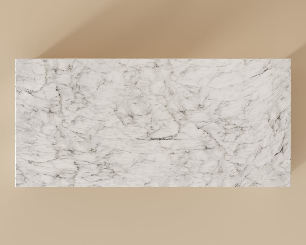 NOMAD COFFEE TABLE - MARBLE LOOK - WHITE