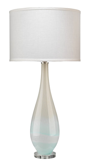 Dewdrop Glass Table Lamp with Linen Shade