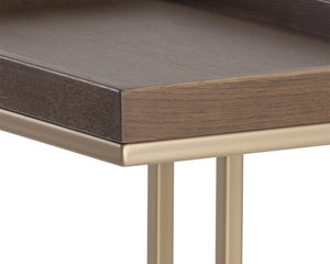 Arden C-shaped End Table - Gold - Raw Umber