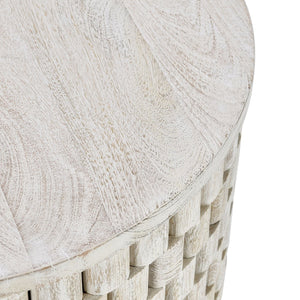Norwood Solid Wood Round End Table - Coastal White