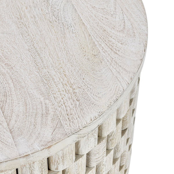 Norwood Solid Wood Round End Table - Coastal White