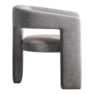 Elo Armchair in Light Grey with Plywood Frame