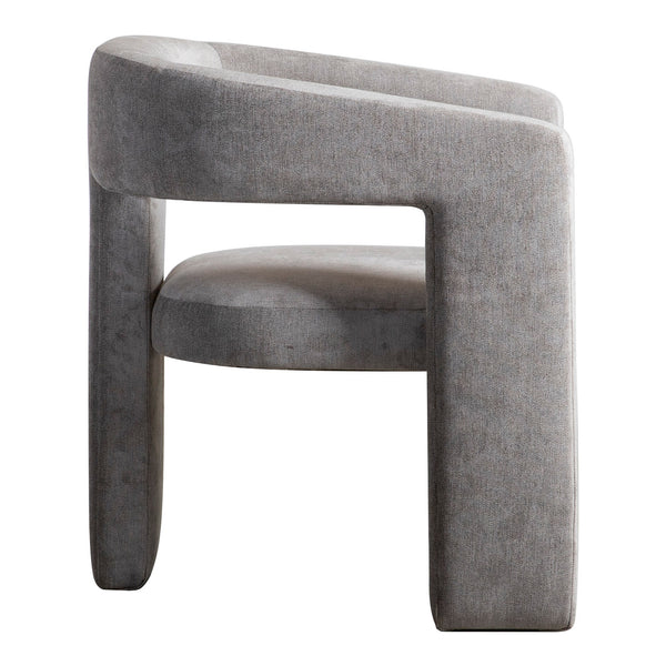 Elo Armchair in Light Grey with Plywood Frame