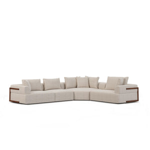Warner Oatmeal 3 Piece Sofa Set w/Corner Piece