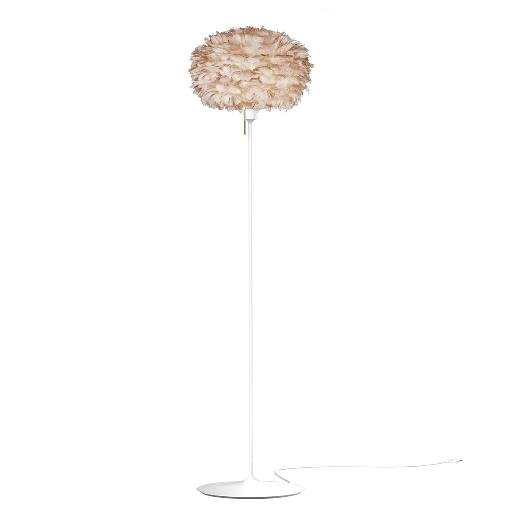 Eos Medium Floor Lamp in Light Brown with White Base