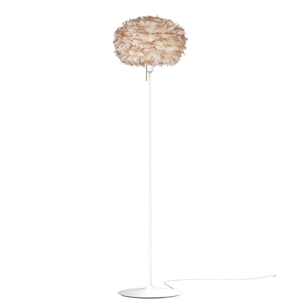 Eos Medium Floor Lamp in Light Brown with White Base