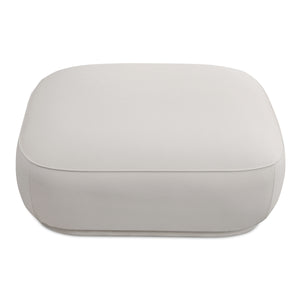 Moe's Marion Square Ottoman White Fabric