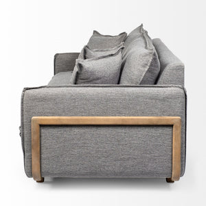 Roy I 84" Castlerock Gray Upholstered Three Seater Sofa