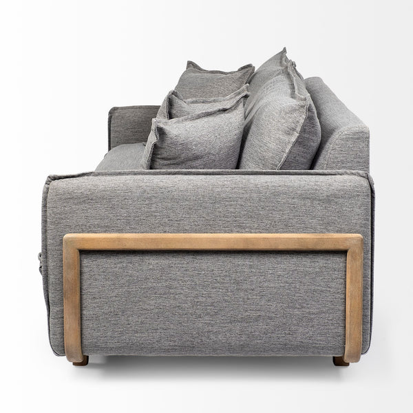 Roy I 84" Castlerock Gray Upholstered Three Seater Sofa