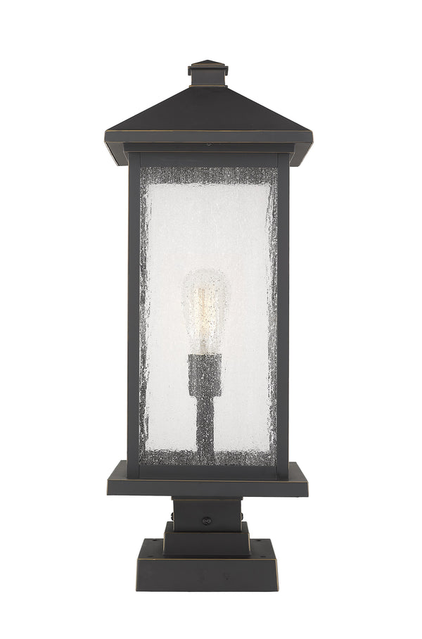 Portland 1 Light Outdoor Pier Mounted Fixture in Oil Rubbed Bronze Finish