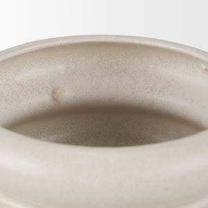 Twyla Tall Cream Glazed Ring Pot