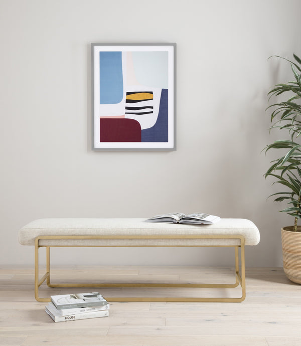 Sled Bench in Thames Cream