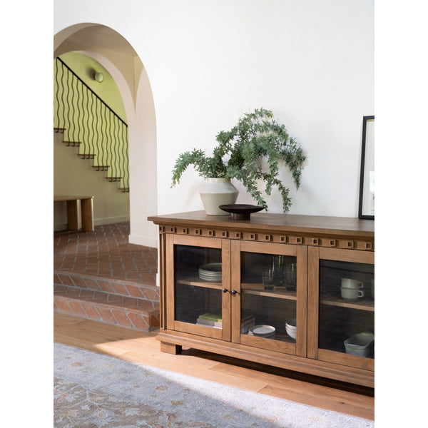 Moe's Lillian Sideboard Brown with Glass Doors