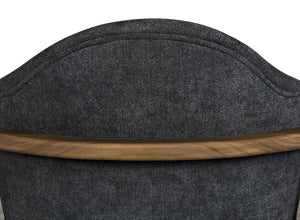 Vittorio Teak Chair in Ocean Grey Fabric with a Clear Coat Flat Finish