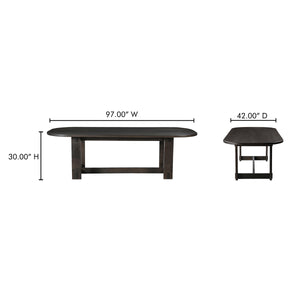 Glenn Oval Dining Table in Dark Brown Neem Wood