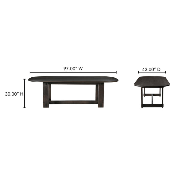 Glenn Oval Dining Table in Dark Brown Neem Wood