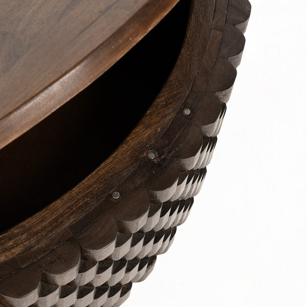 Norwood Solid Wood Round Coffee Table with Storage