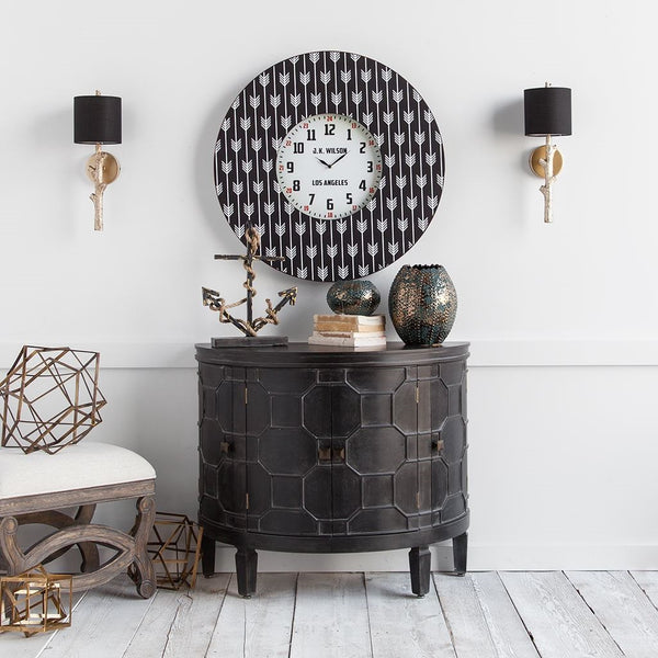 Sabinal II 7x18 Gold Resin Tree Branch Black Fabric Shade Wall Sconce
