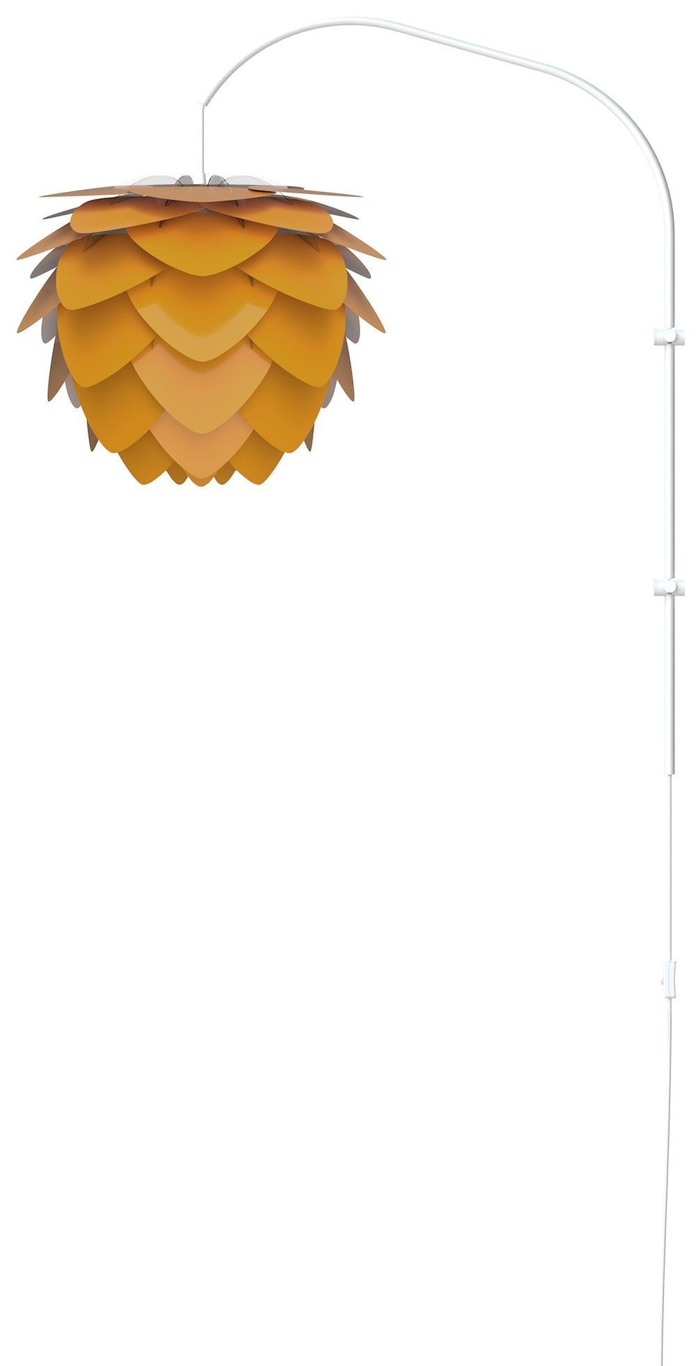 Aluvia Medium 1-Light Wall Lamp in Saffron with White Wall Hanger