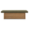 Gemma Storage Bench Dark Green with Wooden Base