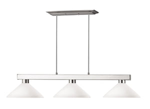 Cobalt 3 Light Billiard Light in Brushed Nickel Finish