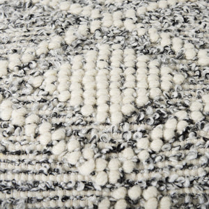 Ekiya  16.0L x 16.0W x 16.0H Black/White Yarn and Wool Patterened Pouf