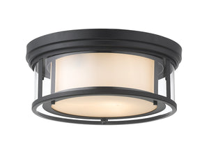 Willow 3 Light Flush Mount in Matte Black Finish