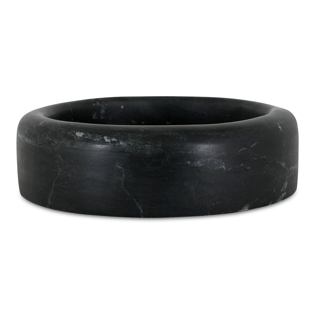 Anais Black Marble Catchall - 8" with White Veining