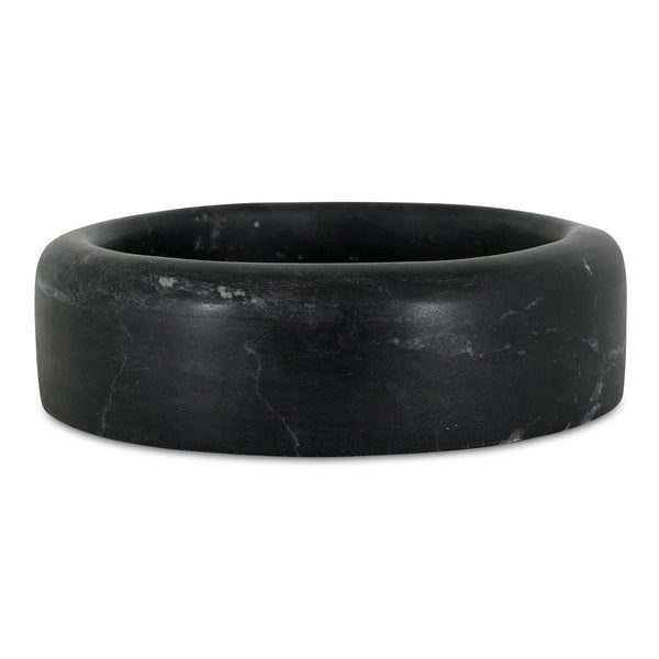 Anais Black Marble Catchall - 8" with White Veining