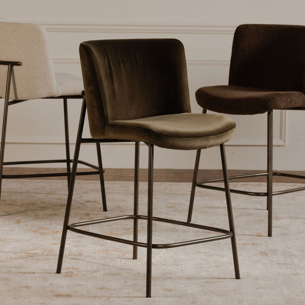 Moe's Early Bar Stool in Beige Performance Fabric