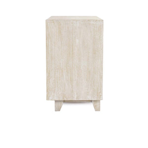 Reece Solid Wood Nightstand with Shelf - Seashell White