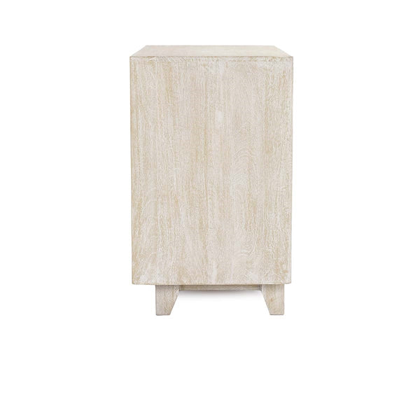 Reece Solid Wood Nightstand with Shelf - Seashell White