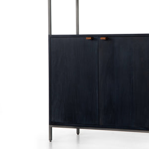 Trey Modular Wide Bookcase In Black Wash