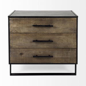 Alvin 34.5L x 21.5W x 30.0H Wood W/Metal Framing Accent Cabinet