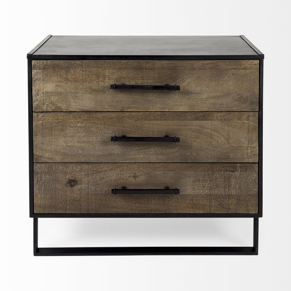 Alvin 34.5L x 21.5W x 30.0H Wood W/Metal Framing Accent Cabinet