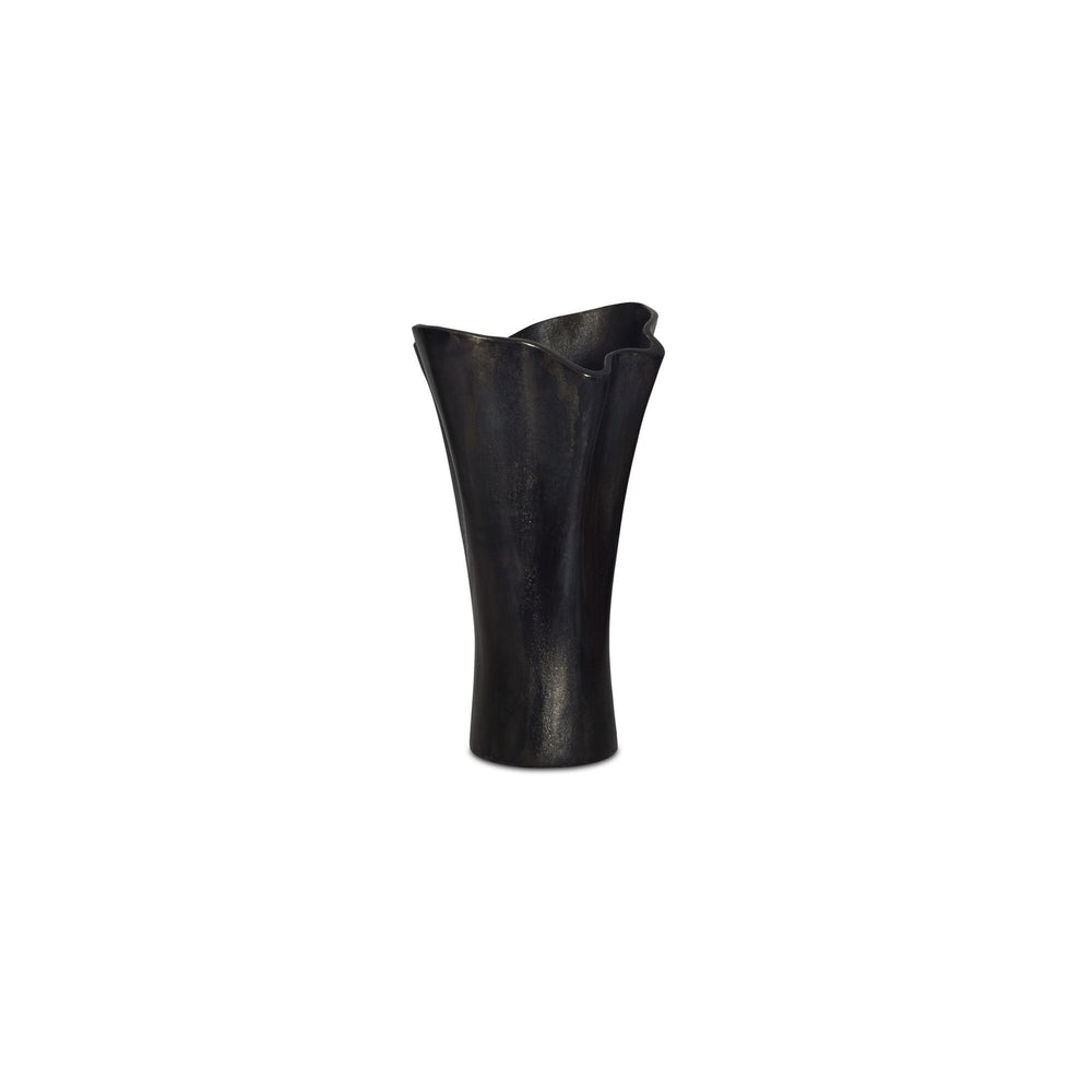 Moe's Yeri Cast Aluminum Vase in Aged Black