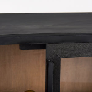 Sloan Black Wood W/Black Metal Frame Accent Cabinet